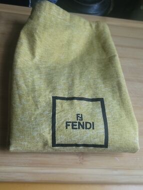 Fendi Yellow and Black Logo Dust Bag - Vintage